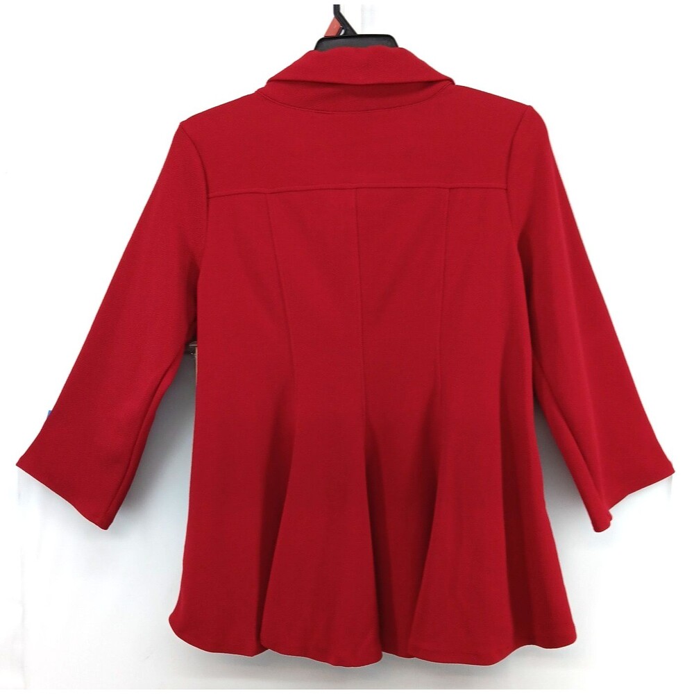 Ali Miles Jacket Womens Medium Red Ruffled Collar Oversized Buttons Blazer NWT - Picture 3 of 6